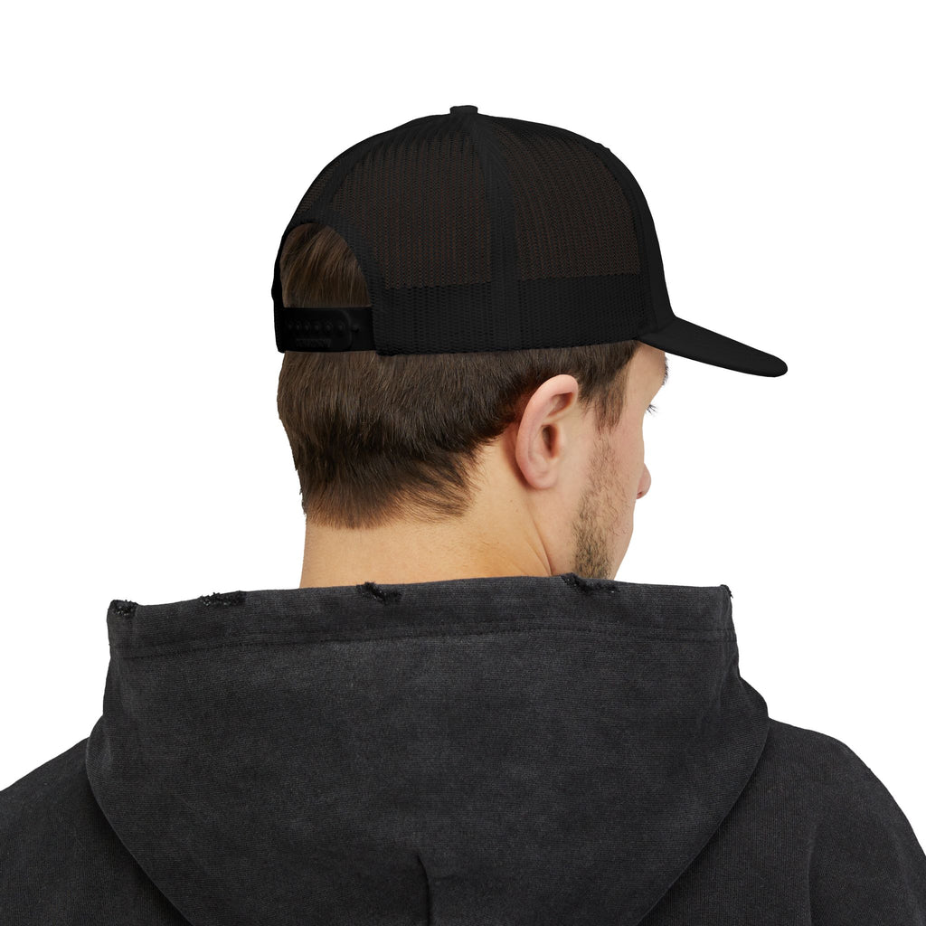CWD Embroidered Snapback Trucker Cap — Retro Red Lettering