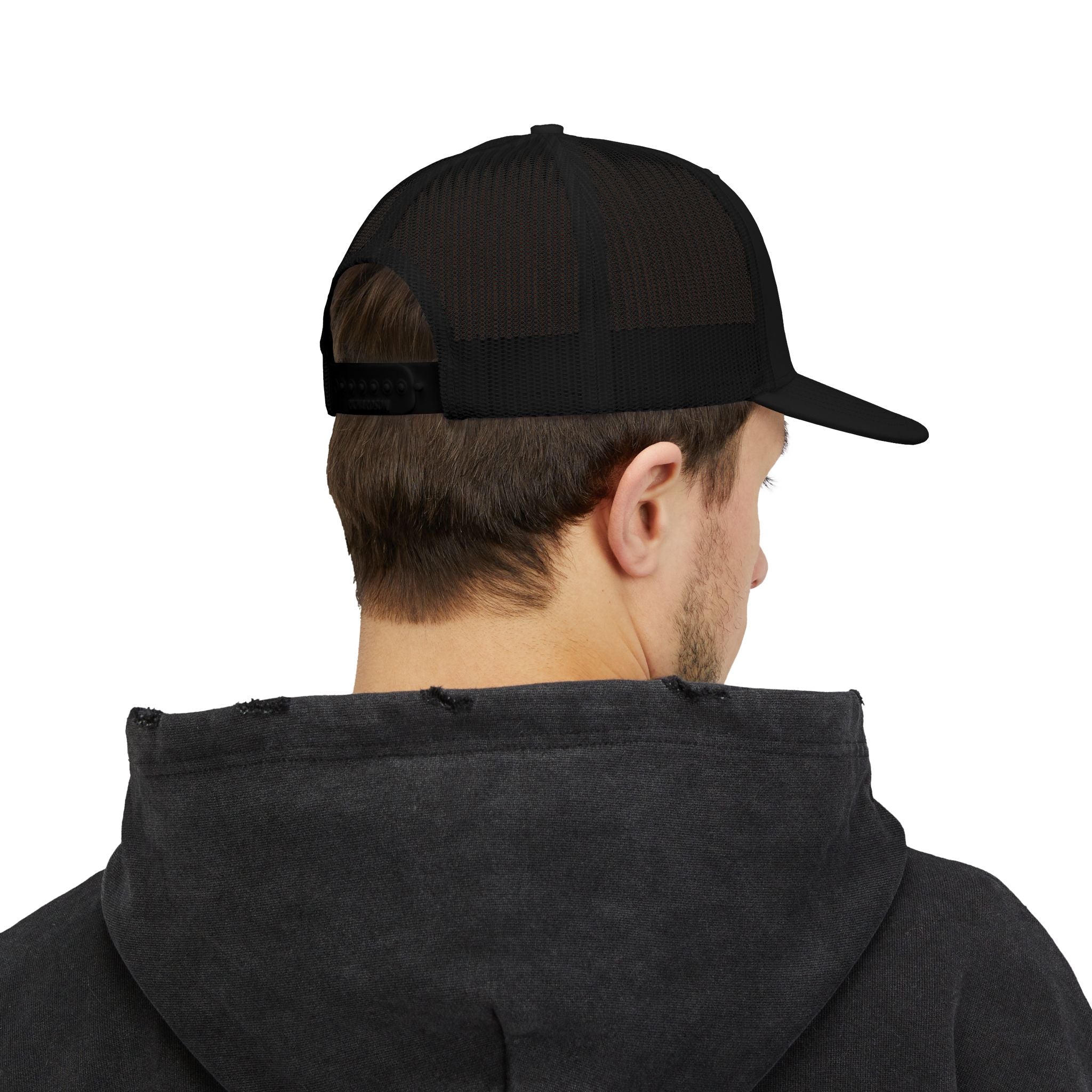 CWD Embroidered Snapback Trucker Cap — Retro Red Lettering